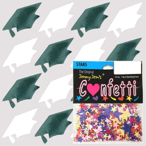 Vista 66 de Confetti Grad Cap Negro, Azul Marino Combo - 2 bolsas de media onza (1 oz)
