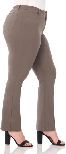 Vista 2 de Rekucci Pantalón de pierna recta de talla grande para mujer con curvas con cintura elástica
