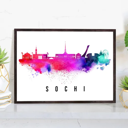 Vista 36 de Pera Print Póster de Rusia, póster de Rusia-Arkhangelsk, ilustración de Rusia Skyline City, póster de horizonte moderno, impresión de paisaje urbano