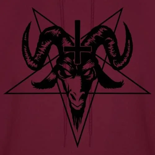 Vista 2 de Spreadshirt Satanic Goat Head With Pentagram Men's Hoodie
