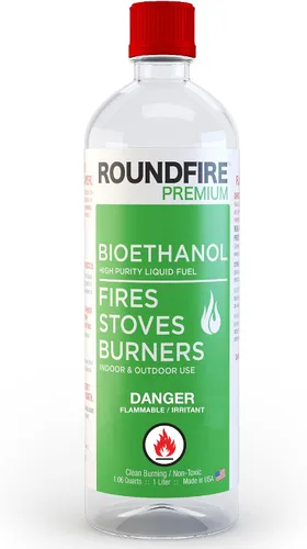 Vista 11 de ROUNDFIRE Premium 6 x 1 litro - Combustible de bioetanol para chimeneas, estufas y quemadores (6 cuartos de galón)
