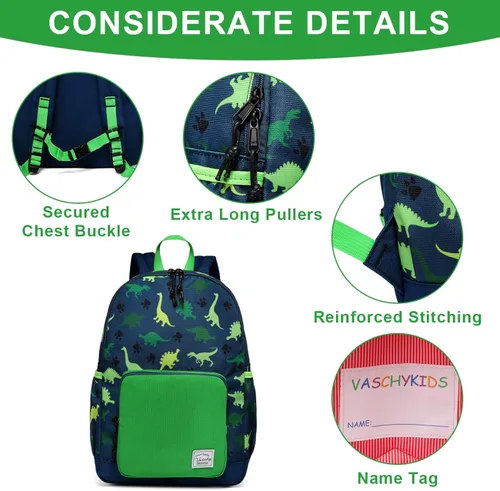 Vista 4 de VASCHY - Mochila preescolar para niños y niñas liviana resistente al agua con correa en el pecho