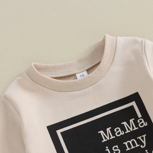 Vista 4 de Conjunto de 2 piezas de sudadera de manga larga con cuello redondo y pantalones deportivos para bebé niño