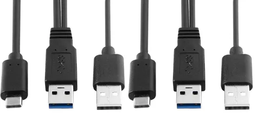 Vista 11 de cablecc Cable de datos de alimentación extra USB tipo A USB 2.0 hembra a USB tipo A macho compatible con unidad de disco SSD impresora escáner