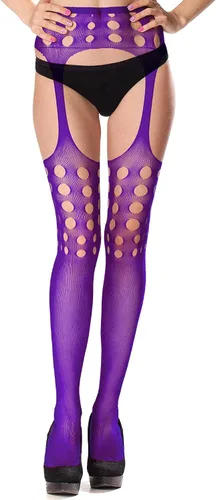 Vista 5 de Skylety 6 Pairs Women Suspender Pantyhose Stockings Tights Stretchy High Stockings for Dress up Favors