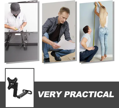 Vista 5 de SEWACC Soporte de pared retráctil ajustable para monitores y televisores, soporte estable compatible con esquinas con giro e inclinación