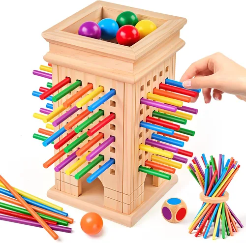 Vista 8 de Montessori - Juego de mesa de madera con 42 palos para niños de 3 a 5 años