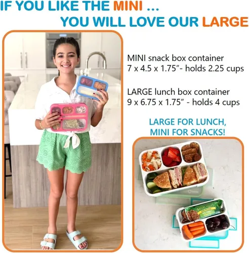 Vista 8 de Bento - Juego de Lonchera para almuerzo o refrigerio, a prueba de fugas, con recipientes, para niños y adultos, libre de BPA, apto para microondas