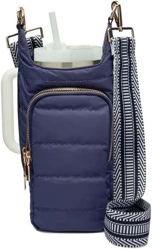 Vista 23 de WanderFull® Ranura con cremallera original HydroBag® HANDLE™ para mango, soporte para botella de agua cruzado manos libres y accesorios para vasos