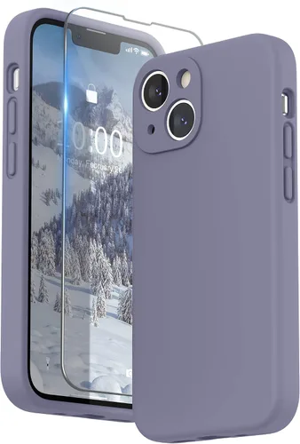 Vista 13 de SURPHY Funda compatible con iPhone 13 Mini con protector de pantalla, (protección de cámara y forro de microfibra suave), funda de silicona líquida