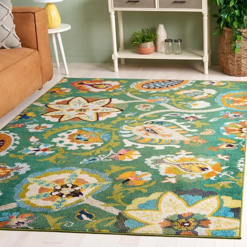 Vista 7 de SAFAVIEH Colección Monaco - Alfombra para pasillo, 2.2 x 6 pies, color marfil y multicolor, diseño floral bohemio, no desprende pelusa y de fácil