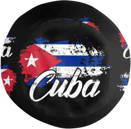 Vista 4 de Fashion Cuba Cuban Art Flag Bucket Hat Cuban Flag Fisherman Hat Print Beach Hat Packable Outdoor Travel for Women Men