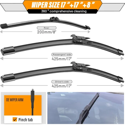 Vista 3 de AUTOBOO Repuesto de limpiaparabrisas para Ford Bronco 2021-2025