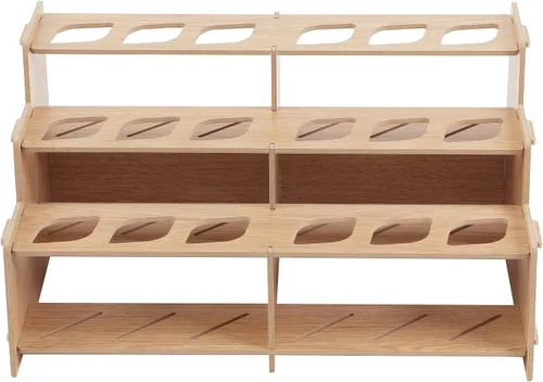 Vista 16 de Mezzo Artist Paint and Brush Rack - Soporte de Escritorio Multicapa de Laminado Veteado de Madera Organizador de Almacenamiento y Exhibición