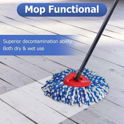 Vista 6 de Cabezal de repuesto para trapeador giratorio, paquete de 4 repuestos de fregona RinseClean con base compatible con mopa giratoria O-Cedar