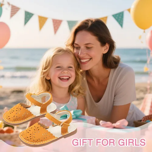 Vista 124 de THEE BRON Sandalias cómodas para niñas, zapatos para niños, sandalias rellenas