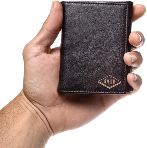 Vista 3 de Nueva cartera personalizada Swanky Badger Cartera triple, ranuras para tarjetas y tarjetas