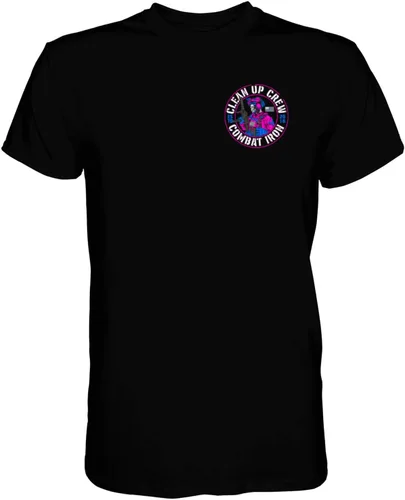 Vista 2 de Combat Iron Clean Up Crew Operator Skull - Camiseta de manga corta para hombre, ajuste atlético