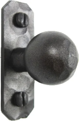 Vista 2 de Perilla rústica de hierro forjado HK9 (negro)
