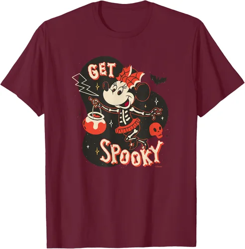 Vista 14 de Disney Disfraz de esqueleto de Minnie Mouse para Halloween, camiseta espeluznante Negro