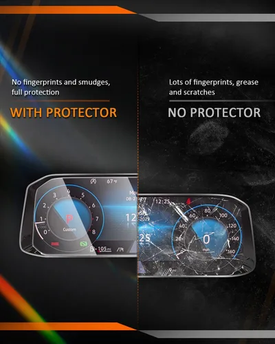 Vista 2 de CDEFG Protector de pantalla de instrumentos para Volkswagen Atlas 2024 (SEL/SEL/SEL Premium R-Line) Panel de instrumentos digital Cockpit Pro