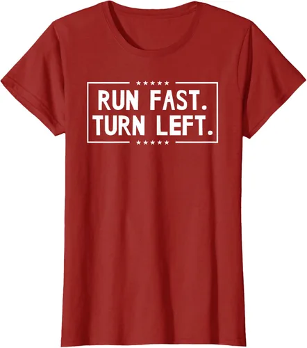 Vista 47 de Run Fast Turn Left - Camiseta para correr de pista y campo