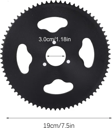 Vista 6 de Piñón trasero de acero T8F 74T, piñón trasero de 1.181 in, piñón trasero de motocicleta para motocicleta pequeña, vehículo todo terreno