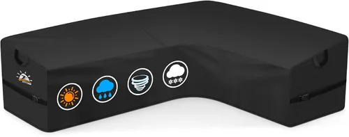 Vista 9 de Zettum Funda seccional en forma de L para exteriores, funda de sofá modular 600D para patio, fundas impermeables para muebles de patio para sofá
