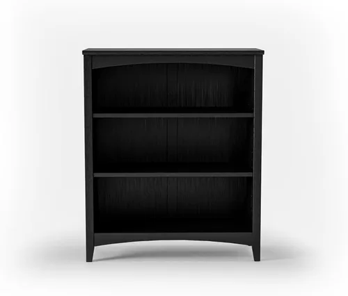 Vista 2 de Camaflexi Estantería estilo Shaker de 3 estantes, madera maciza, 36 pulgadas de alto, estantería ajustable, parte trasera cerrada, estantería