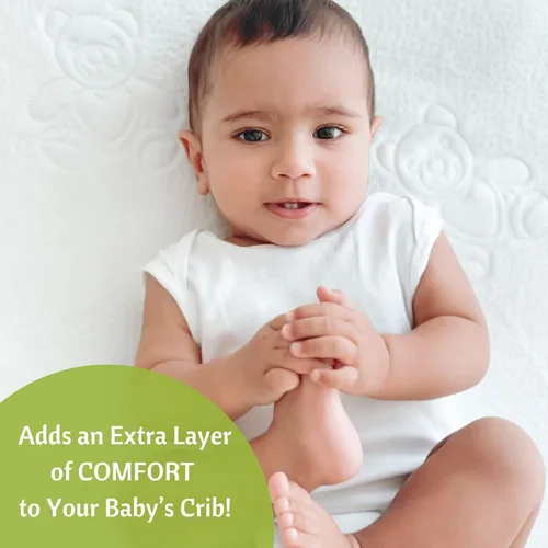 Vista 4 de Vesta Baby Protector de colchón para cuna, resistente al agua, suave jacquard, sábana bajera ajustable de rayón de bambú natural para bebés y niños