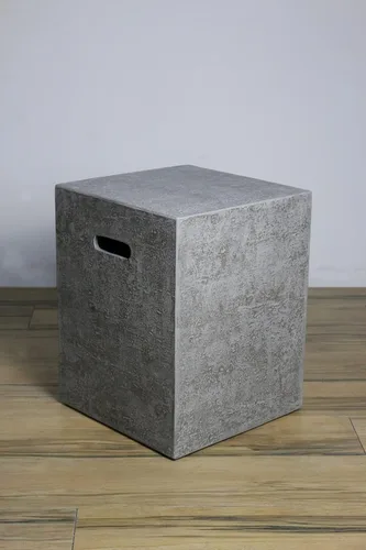 Vista 5 de Elementi Lunar Bowl Paquete de Fogón - Juego de Fogata para Exteriores Incluye Fogata de Concreto a Propano de 42", Pantalla Cortavientos de Vidrio
