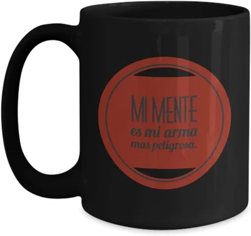 Vista 5 de Taza de Cafe Mi Mente Vaso, taza café divertidas, tazas personalizadas, taza de café inspiradoras, taza con mensajes positivos., 11onza