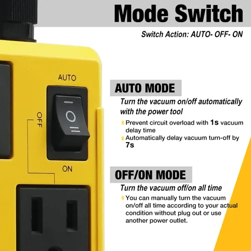Vista 4 de SENCTRL Interruptor Automático de Vacío Permite que las Herramientas Eléctricas/Sierra de Mesa Enciendan y Apaguen la Aspiradora/Accesorio