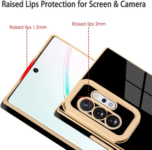 Vista 3 de AIGOMARA Funda compatible con Samsung Galaxy Note 10 Plus, diseño de corazón, cubierta de teléfono de cuerpo completo, protección a prueba de Negro