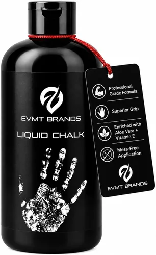 Vista 12 de EVMT Brands Liquid Chalk, Mess Free Gym Chalk for Weightlifting, Gymnastics, Rock Climbing, Dancing. Sweat Resistant and Long Lasting for Stronger