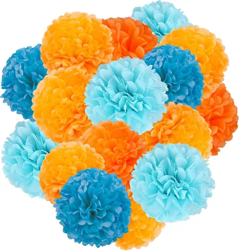 Vista 18 de Capesaro Pompones de Papel Dorado y Negro - 10", 12" Decoraciones de Papel Tisú para Decoración Colgante de Fiestas - Juego de 12 Piezas