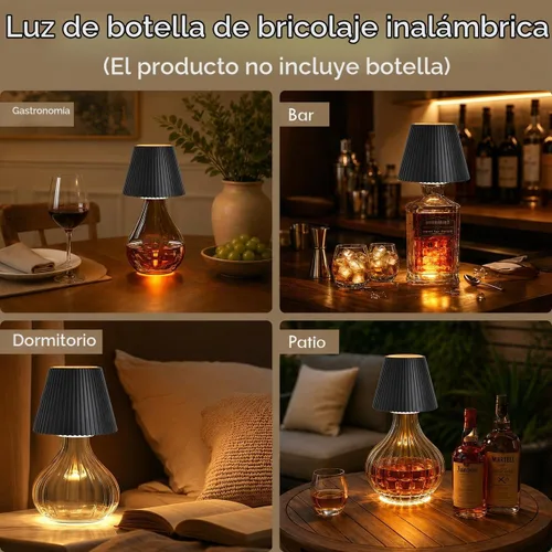 Vista 8 de WILIT Pantallas Inalámbricas para Luces de Botellas de Licor, Lámpara de Mesa Inalámbrica de 3 Niveles de Brillo, Decoración de Mesa para Sala