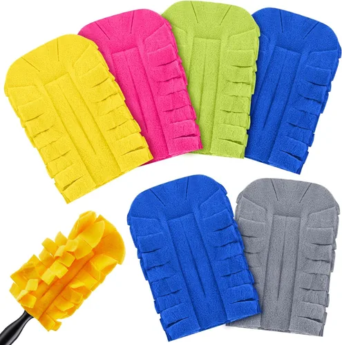 Vista 41 de Zubebe 3 piezas de repuesto de plumero de forro polar reutilizables, plumeros planos de plumas, almohadillas de limpieza lavables para múltiples