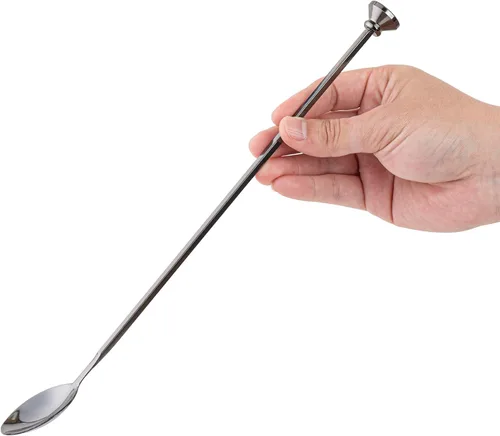 Vista 11 de Restaurantware Bar Lux - Cuchara de barra de 12 pulgadas, 1 cuchara agitadora de cóctel con punta de muddler – Cuchara mezcladora de cóctel de acero