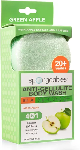 Vista 7 de Spongeables Jabón Corporal Anticelulítico en una Esponja de Más de 20 Lavados, Aloe Fresco, 1 Unidad Verde aloe
