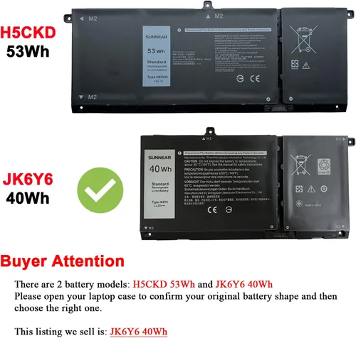 Vista 4 de JK6Y6 - Batería de repuesto para laptop Dell Latitude 3410 3510 Vostro 5300 5401 5501 Inspiron 5300 5401 5402 5408 5409 5508 5400 5406 7405 7300 755