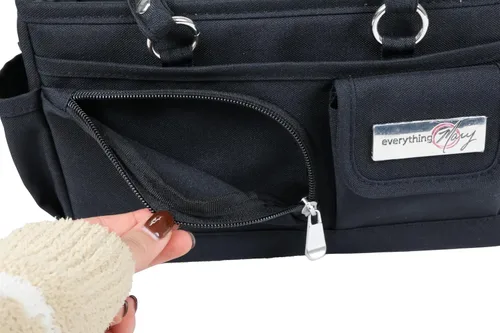 Vista 6 de Everything Mary Junior Deluxe Store & Tote Organizer - Bolso negro para manualidades con asas, organizador de almacenamiento plegable para álbumes