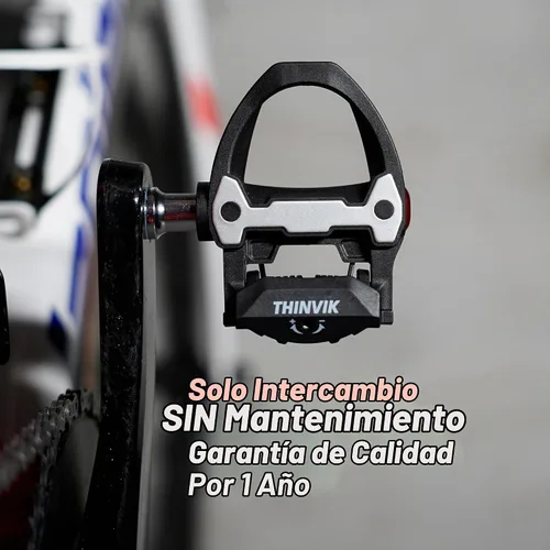 Vista 7 de Thinvik Pedales sin clipless para bicicleta de carretera con tacos compatibles con el sistema Shimano SPD SL, centro de pedal 53mm Pedales