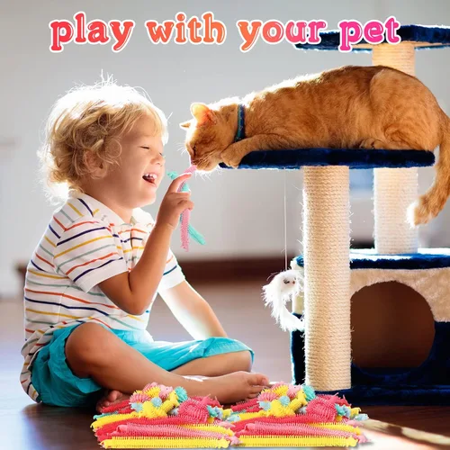 Vista 7 de Chivao Paquete de 50 Juguetes Fidget de Cuerda Elástica a Granel Juguetes Sensoriales de Animales para Niños y Adultos Gusanos Fidget Coloridos