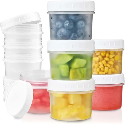 Vista 11 de TUZAZO Recipientes pequeños para congelador de 4 onzas con tapas, 12 unidades, sin BPA, pequeños recipientes de plástico para almacenamiento