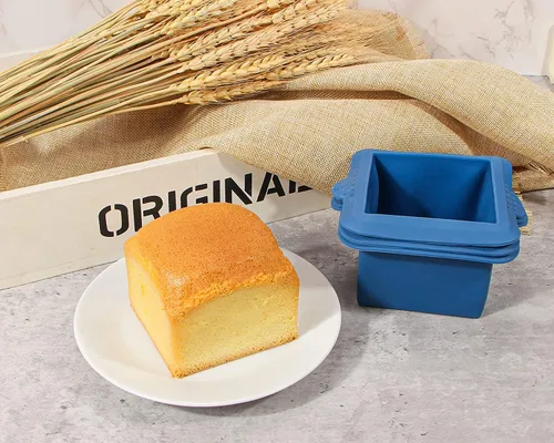 Vista 5 de Webake Molde cuadrado de silicona de 3 x 3 pulgadas para hornear porciones individuales para pastelería, cubitos de hielo, gelatina, jabón, velas