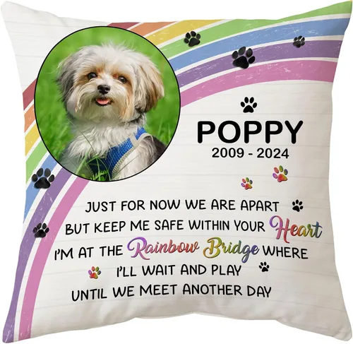 Vista 18 de Hyturtle Almohada personalizada conmemorativa de condolencia con inserción - 12"x12" impresa por ambas caras con nombre personalizado y foto