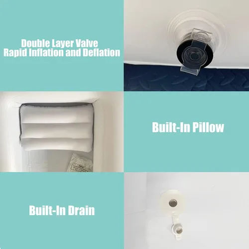 Vista 2 de Bañera inflable y champú, bañera de PVC para adultos, kit de ducha inflable con bomba de aire eléctrica y bolsa de agua para embarazadas, ancianos
