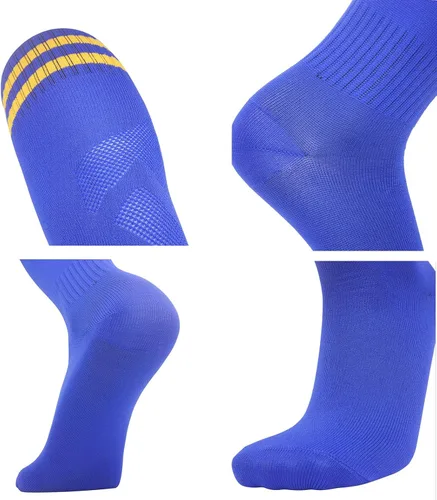 Vista 6 de EIAY Shop 2 pares de calcetines de fútbol para niños y niñas de 5 a 12 años de edad, transpirables, para entrenamiento atlético, calcetines