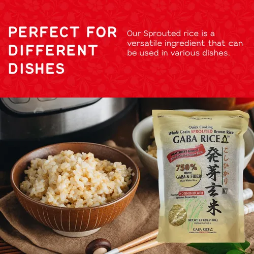Vista 4 de Koshihikari Premium Arroz gaba marrón germinado, 2.2 libras (paquete de 4)